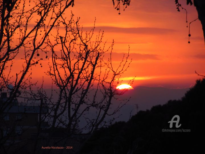 Φωτογραφία με τίτλο "Tramonto con firma" από Aurelio Nicolazzo, Αυθεντικά έργα τέχνης