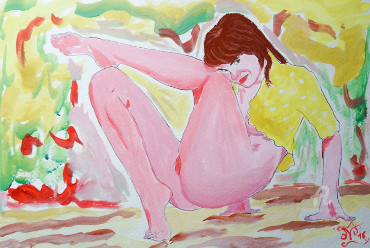 Painting titled "Donna 02" by Aurelio Nicolazzo, Original Artwork, Tempera