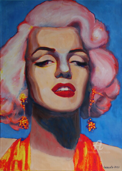 Peinture intitulée "MARILYN 4" par Lazzate Maral, Œuvre d'art originale, Huile Monté sur Châssis en bois