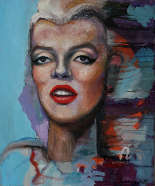 Painting titled "Marilyn abs" by Lazzate Maral, Original Artwork, Oil