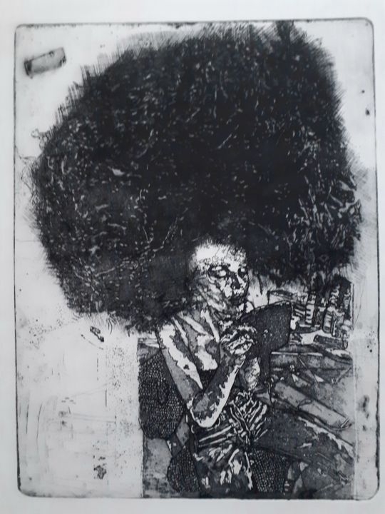 Gravures & estampes intitulée "" La Cheveuchée fan…" par Bergstrasser Laurent, Œuvre d'art originale, Eau-forte