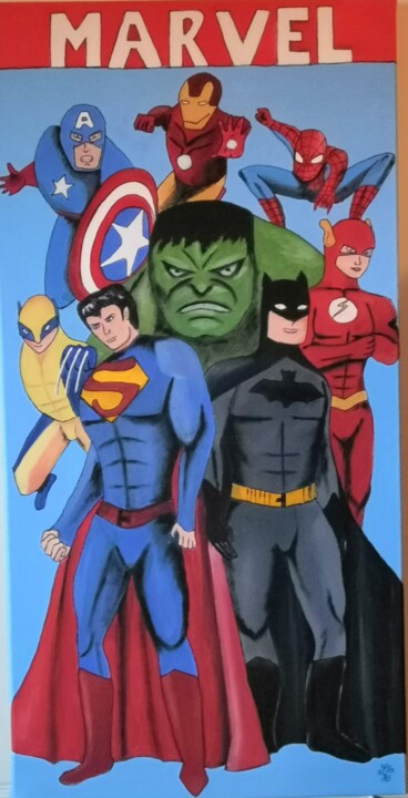 Super Heros, Painting by Laure Cornillac