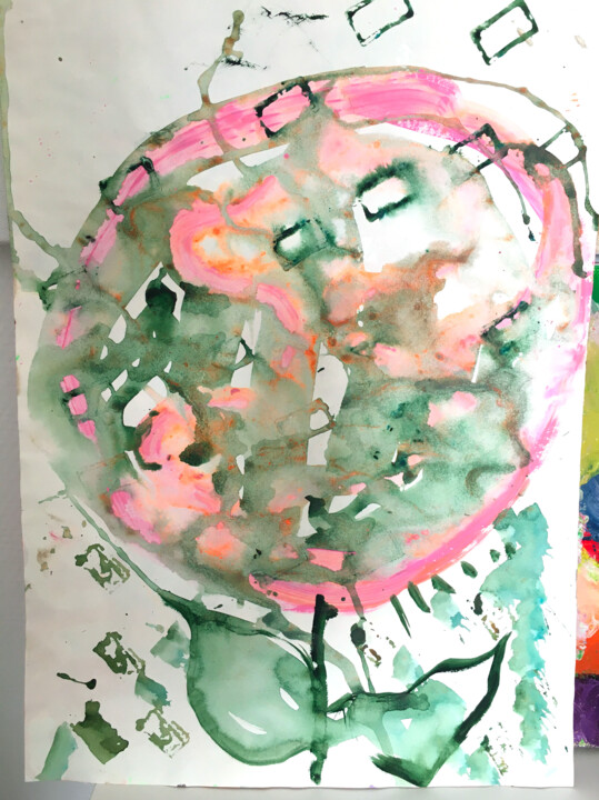 Painting titled "Aquarelle 15" by Le Corps De La Couleur, Original Artwork, Watercolor