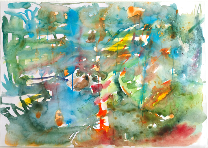 Schilderij getiteld "Aquarelle 17" door Le Corps De La Couleur, Origineel Kunstwerk, Aquarel