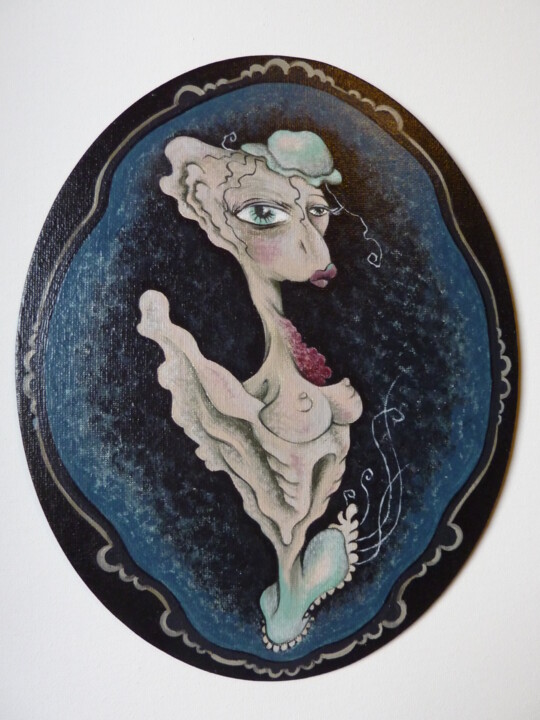 Peinture intitulée "La femme Méduse" par Le Masque De La Sardine, Œuvre d'art originale, Acrylique