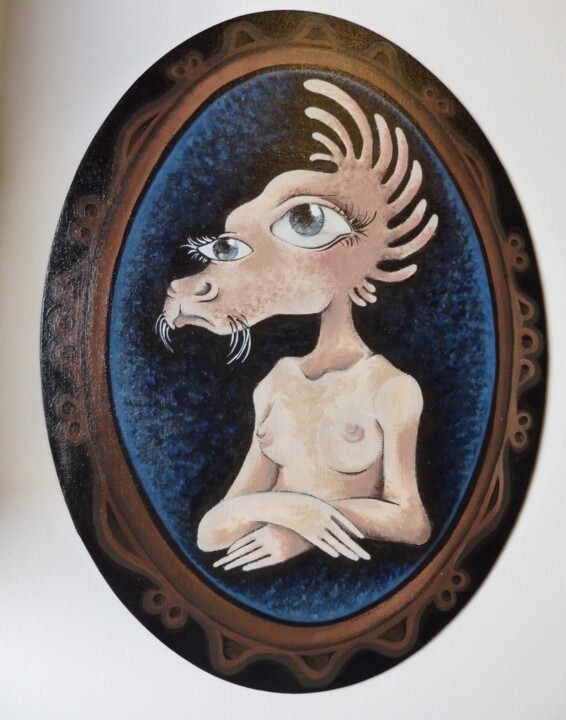 Peinture intitulée "La Femme Phoque" par Le Masque De La Sardine, Œuvre d'art originale, Acrylique