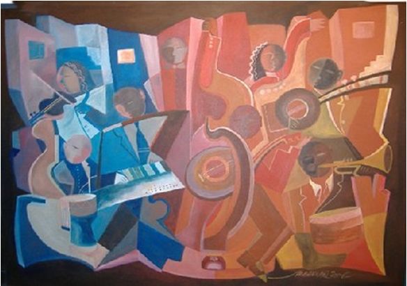 Painting titled "« Musique silencieu…" by Mohamed Faouzi Maaouia, Original Artwork