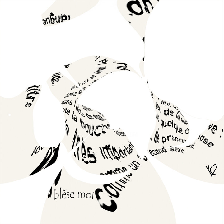 Arte digital titulada "Blèse-moi - encore" por Le Voyeur Calligraphe, Obra de arte original, Trabajo Digital 2D