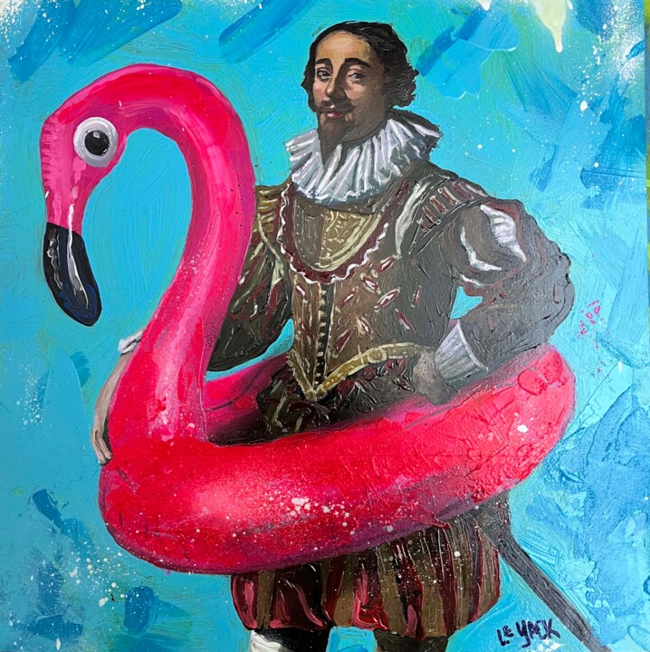 Pintura titulada "Vélasquez Flamingos…" por Le Yack, Obra de arte original, Acrílico