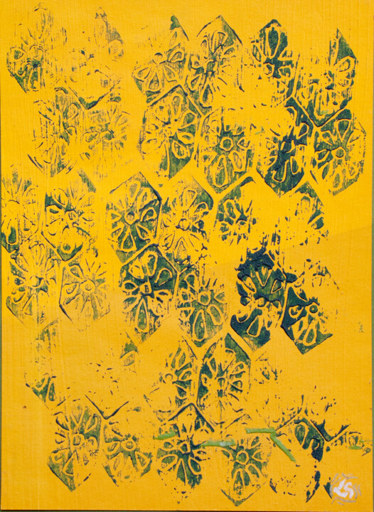 Отпечатки и Гравюры под названием "Illusion vitaminée" - Léa Coutureau, Подлинное произведение искусства, Линогравюры