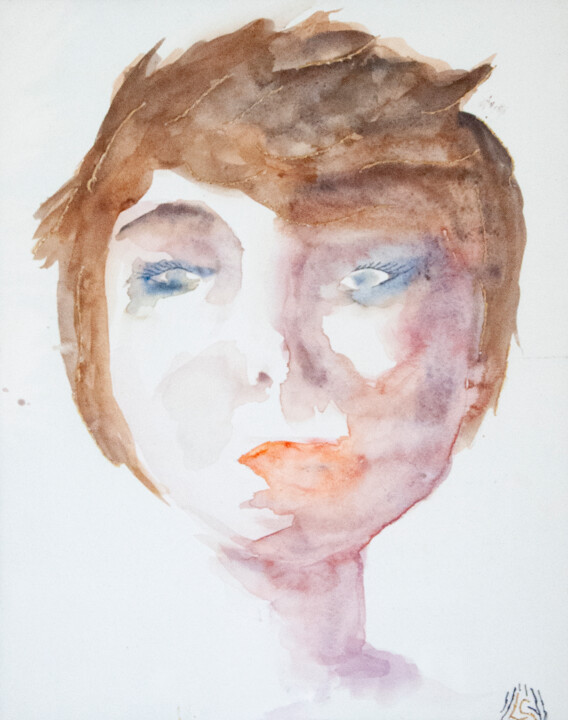 Painting titled "la prudente" by Léa Coutureau, Original Artwork, Watercolor Mounted on Cardboard