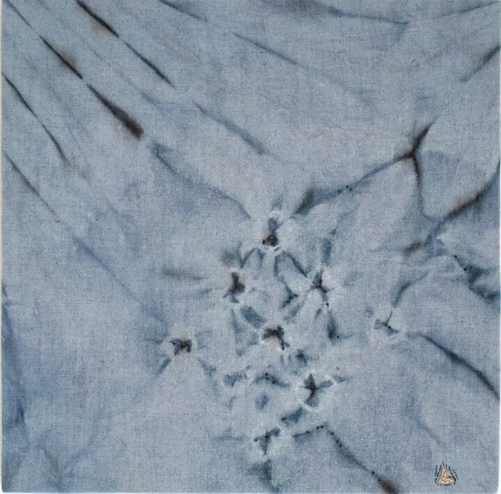 Arte têxtil intitulada "Etoile noire" por Léa Coutureau, Obras de arte originais, Tecido Montado em Painel de madeira