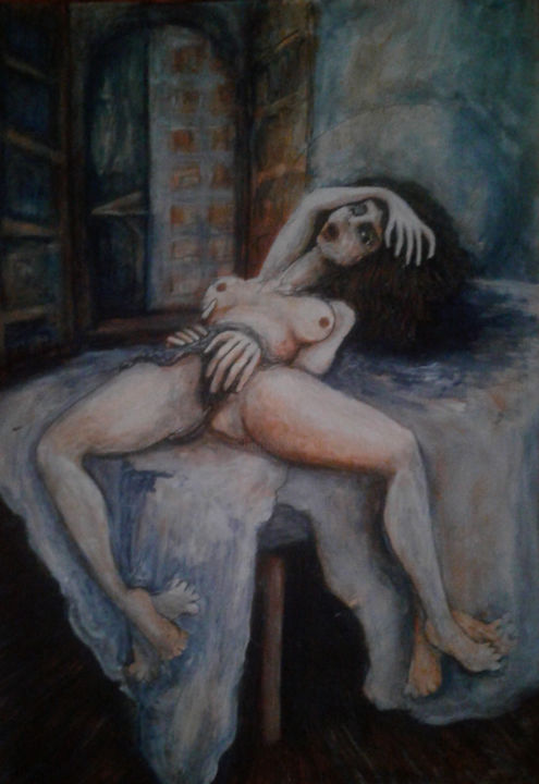 Peinture intitulée "#je(u)seule" par Leonor Loevi, Œuvre d'art originale