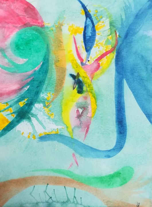 Peinture intitulée "Vénus" par Léa Roy, Œuvre d'art originale, Aquarelle