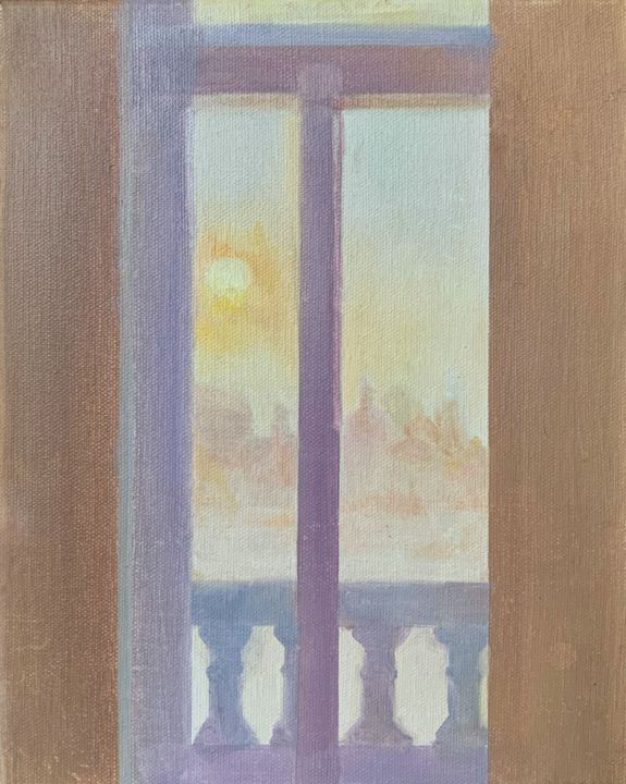 Malerei mit dem Titel "L'ombra del Sole" von Iris Luo, Original-Kunstwerk, Öl