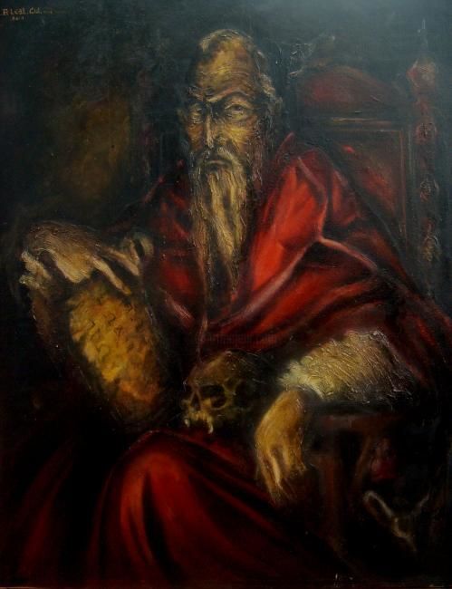 Painting titled "ST.PABLO APOSTOL" by Alexander Leal Cid, Original Artwork, Oil