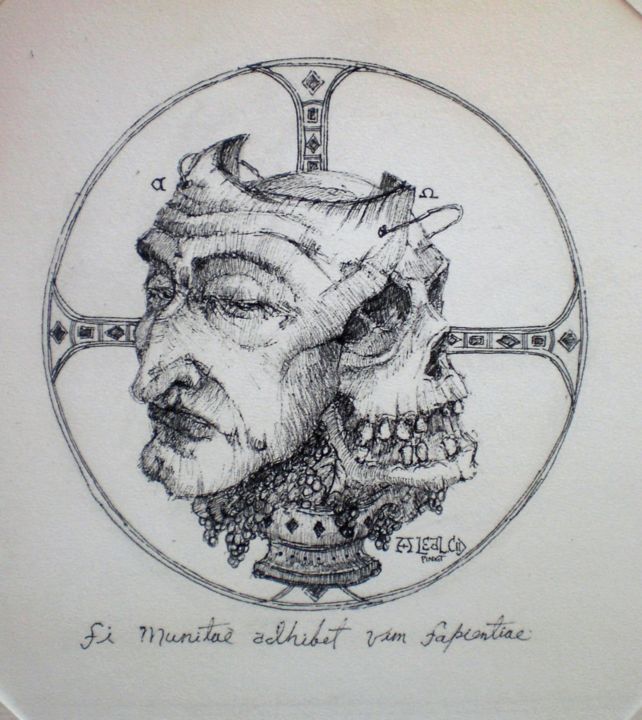 Drawing titled "Si Munitae Adhibet…" by Alexander Leal Cid, Original Artwork, Ink
