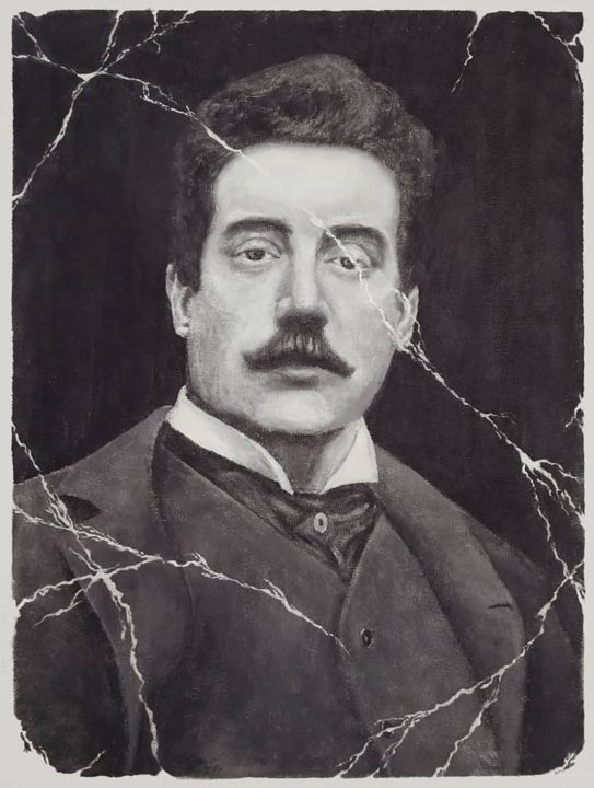Pittura intitolato "Giacomo Puccini.jpg" da Leandro Fiorito, Opera d'arte originale, Acrilico