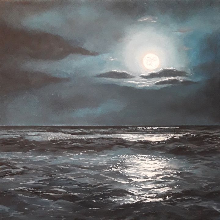 Pittura intitolato "Le Nuit" da Leandro Fiorito, Opera d'arte originale, Acrilico