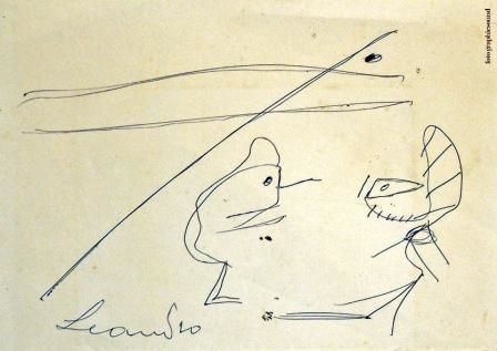 "No Title" başlıklı Tablo Ezechiele Leandro (1905-1981) tarafından, Orijinal sanat