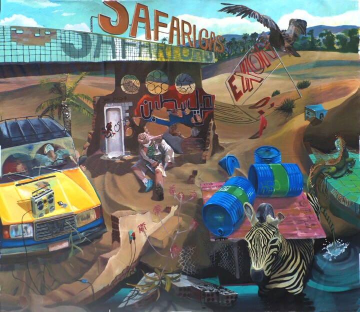 "Oil Clash on the Sa…" başlıklı Tablo Leandro Cunha tarafından, Orijinal sanat, Emaye