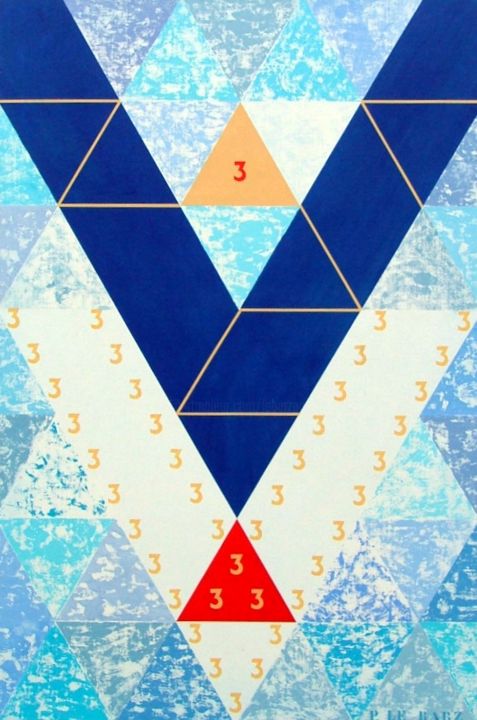 Peinture intitulée "catégorie triangulée" par Patrick Le Barz, Œuvre d'art originale