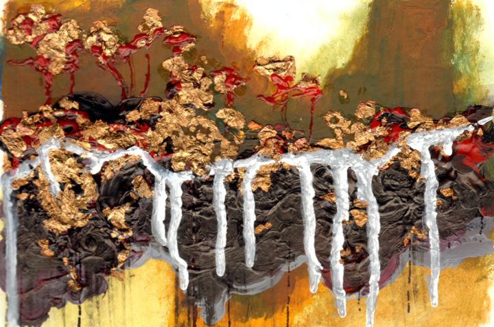 Painting titled "Pont 2016-118-po…" by Dominique Leblanc, Original Art,