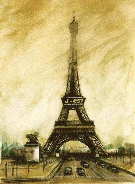 Painting titled "The Tower Eiffel, P…" by Lrz, Original Artwork, Oil
