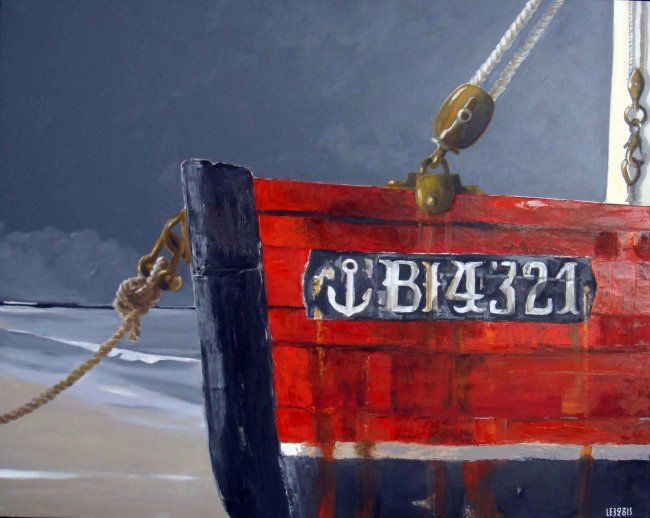 Painting titled "Belle Ile" by Peintre Portuaire, Original Artwork, Oil