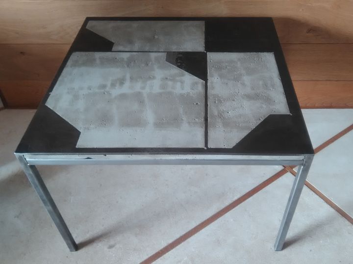 Design intitulée "Table basse concret…" par François Lebot, Œuvre d'art originale, Meuble