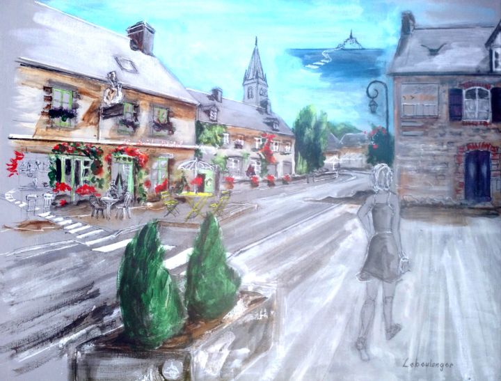 Painting titled "Le chemin du Saint…" by Leboulanger, Original Artwork