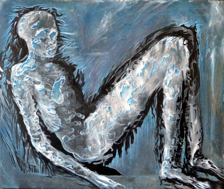 Peinture intitulée "L'homme alangui" par Lebrun Béatrice, Œuvre d'art originale, Autre