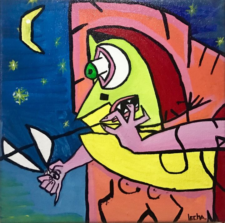 Peinture intitulée "Morta la moire." par Marc Lecha, Œuvre d'art originale, Acrylique