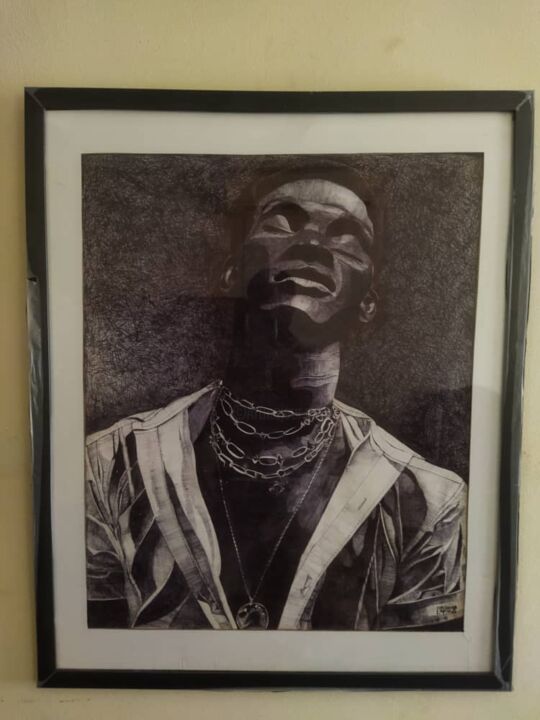 Dessin intitulée "Black race, black c…" par Leche Yabayanze, Œuvre d'art originale, Stylo à bille