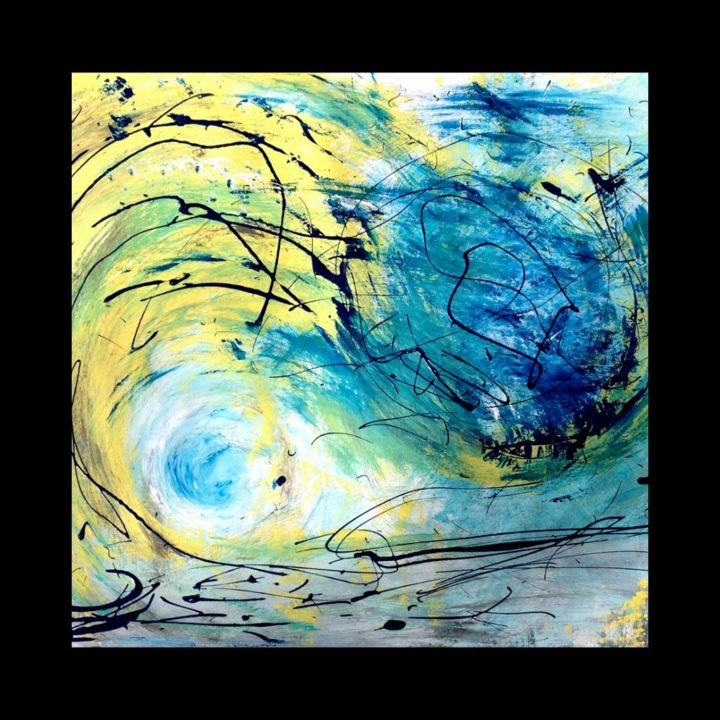Peinture intitulée "Lutte de l'eau" par Sylvie Dupuy, Œuvre d'art originale,