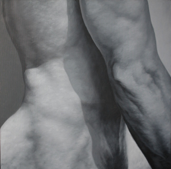 Peinture intitulée "Sans Titre" par Le Corre - Nus Masculins, Œuvre d'art originale, Huile