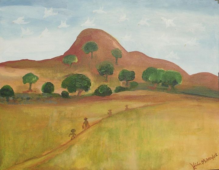 Peinture intitulée "estrada-para-barao.…" par Ledamaira, Œuvre d'art originale