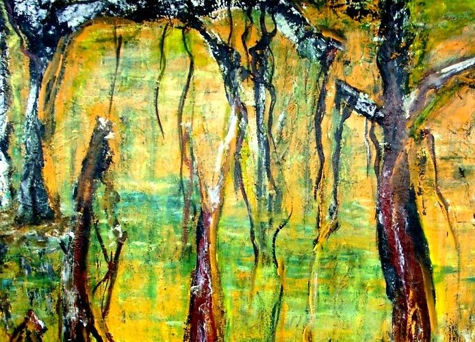 Peinture intitulée "pantanal-fim-de-tar…" par Ledamaira, Œuvre d'art originale