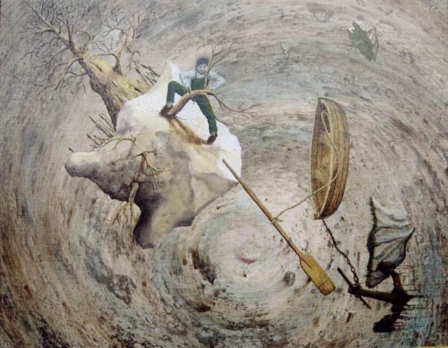 Peinture intitulée "Le bucheron" par Michel Le Darz, Œuvre d'art originale
