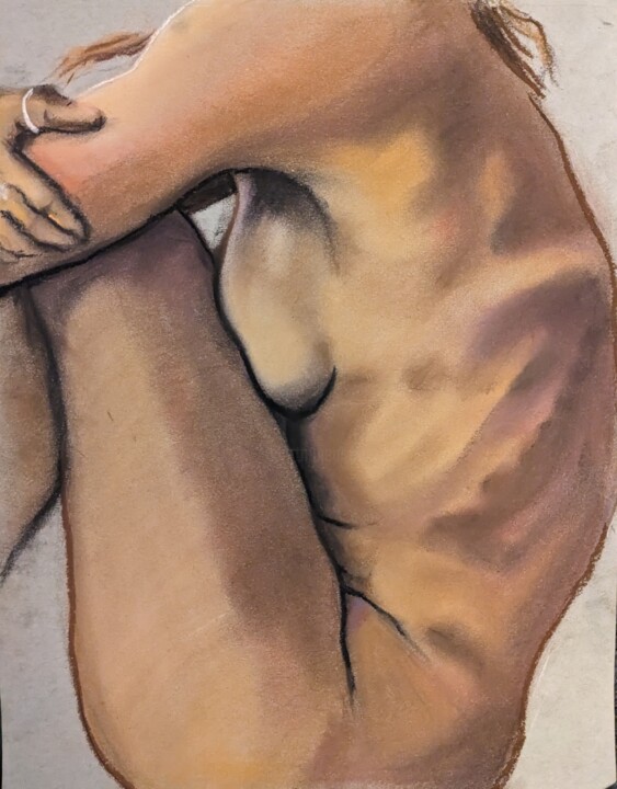 Drawing titled "Female figurative d…" by Lee Davison, Original Artwork, Pastel