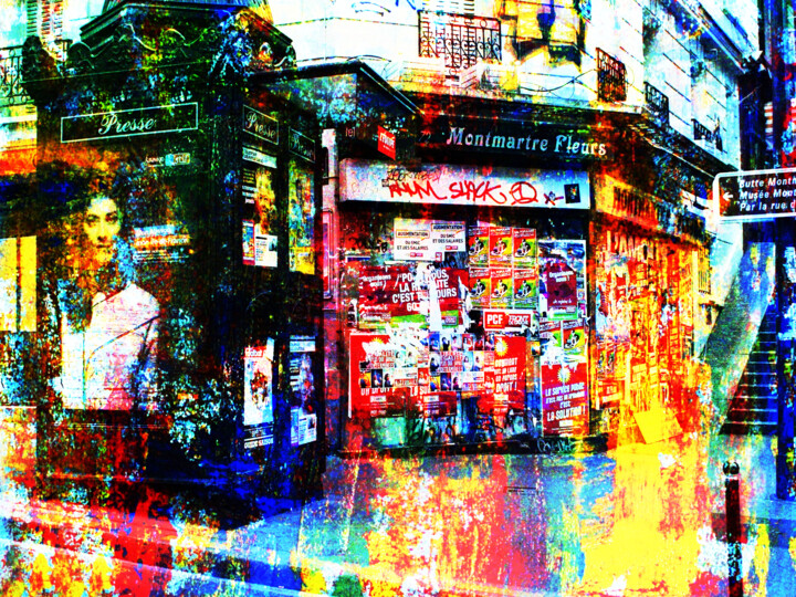 Digital Arts titled "Montmartre Station…" by Lee Eggstein, Original Artwork, Digital Painting