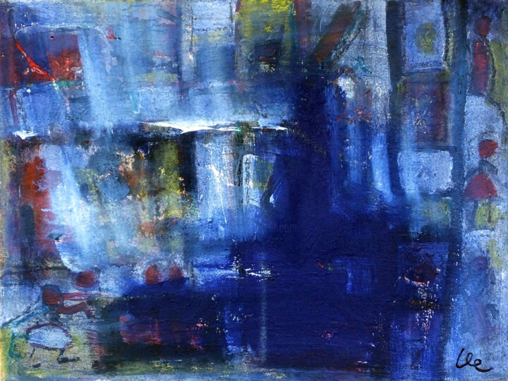 Painting titled "Blue V12" by Lee Eggstein, Original Artwork, Acrylic