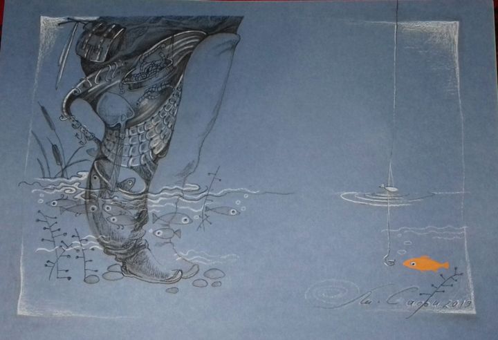 Pintura titulada "Серия "Чьи ноги?" 2…" por Mariya Mariia Li Safi Li Safi, Obra de arte original, Carbón