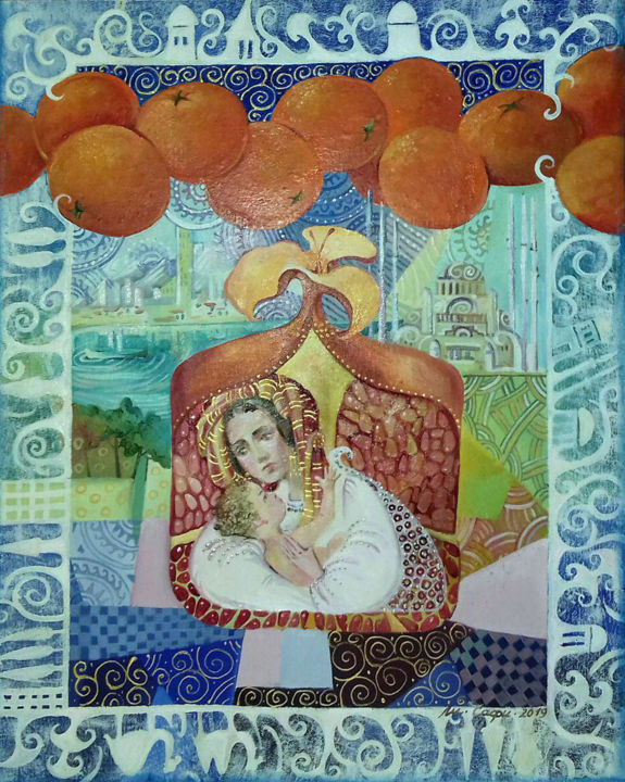 Peinture intitulée "триптих турция мамо…" par Mariya Mariia Li Safi Li Safi, Œuvre d'art originale, Huile