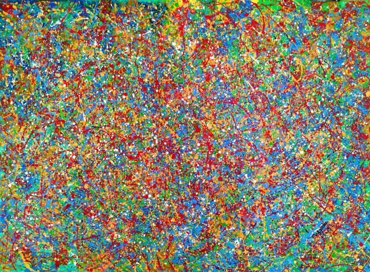 Malerei mit dem Titel "SOLD -Colorfull dot…" von Lee Art Gallery, Original-Kunstwerk, Acryl