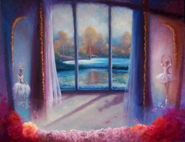 Painting titled "Frozen Light" by Lee Campbell, Original Artwork, Oil