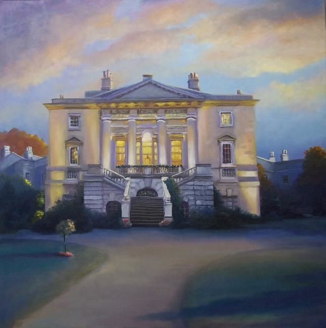 Painting titled "White Lodge" by Lee Campbell, Original Artwork, Oil