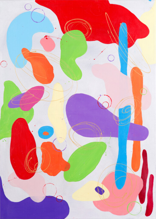 Картина под названием "Murano." - Leena Amelina, Подлинное произведение искусства, Акрил Установлен на Деревянная рама для н…