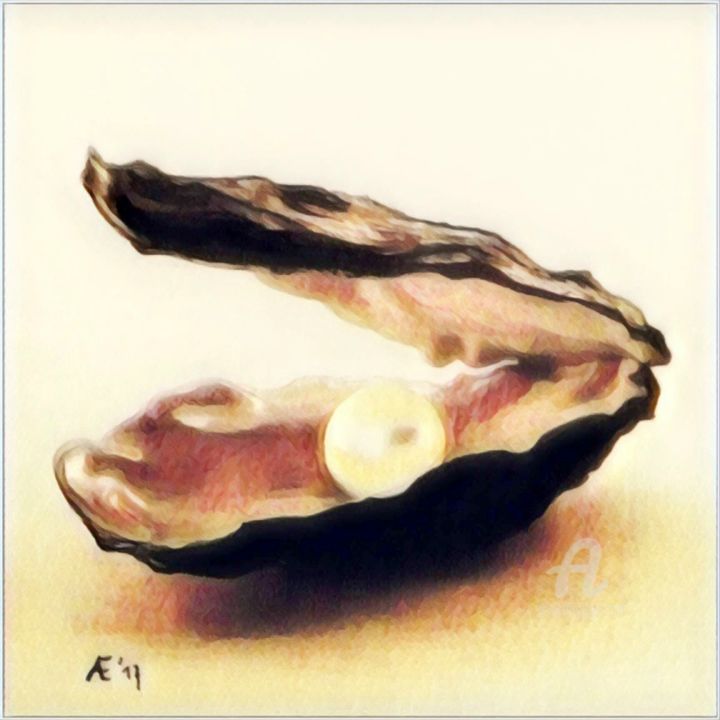 绘画 标题为“Oyster (study)” 由Leendert Hendrik, 原创艺术品, 墨