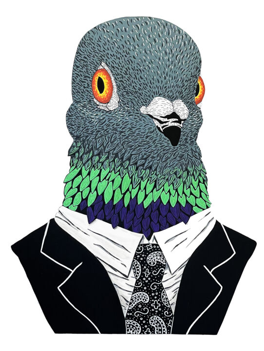 "Comme un pigeon" başlıklı Tablo Lef Draw tarafından, Orijinal sanat, Akrilik